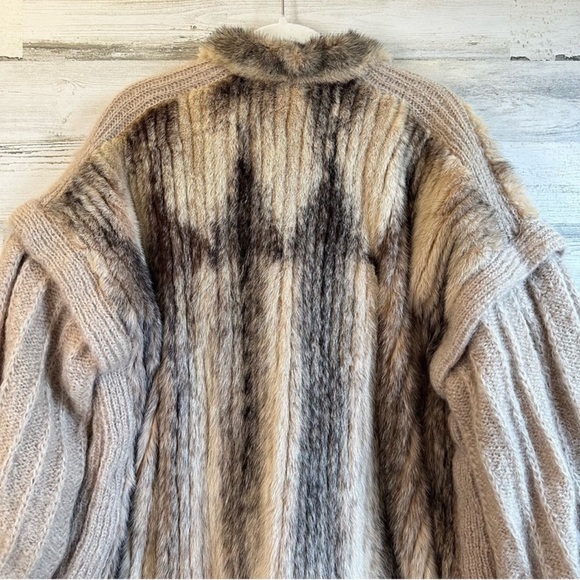 Sol Braunstein Faux Fur Mink Zip Outer Jacket Shacket XL - Picture 7 of 13
